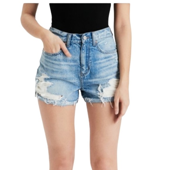Distressed High Waist Mom Shorts | BullHead/Pacsun | Size 27 - Picture 1 of 11